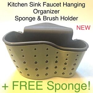5/$15💥 Kitchen Faucet Sink Organizer Sponge Brush Holder Silicone Plastic +gift